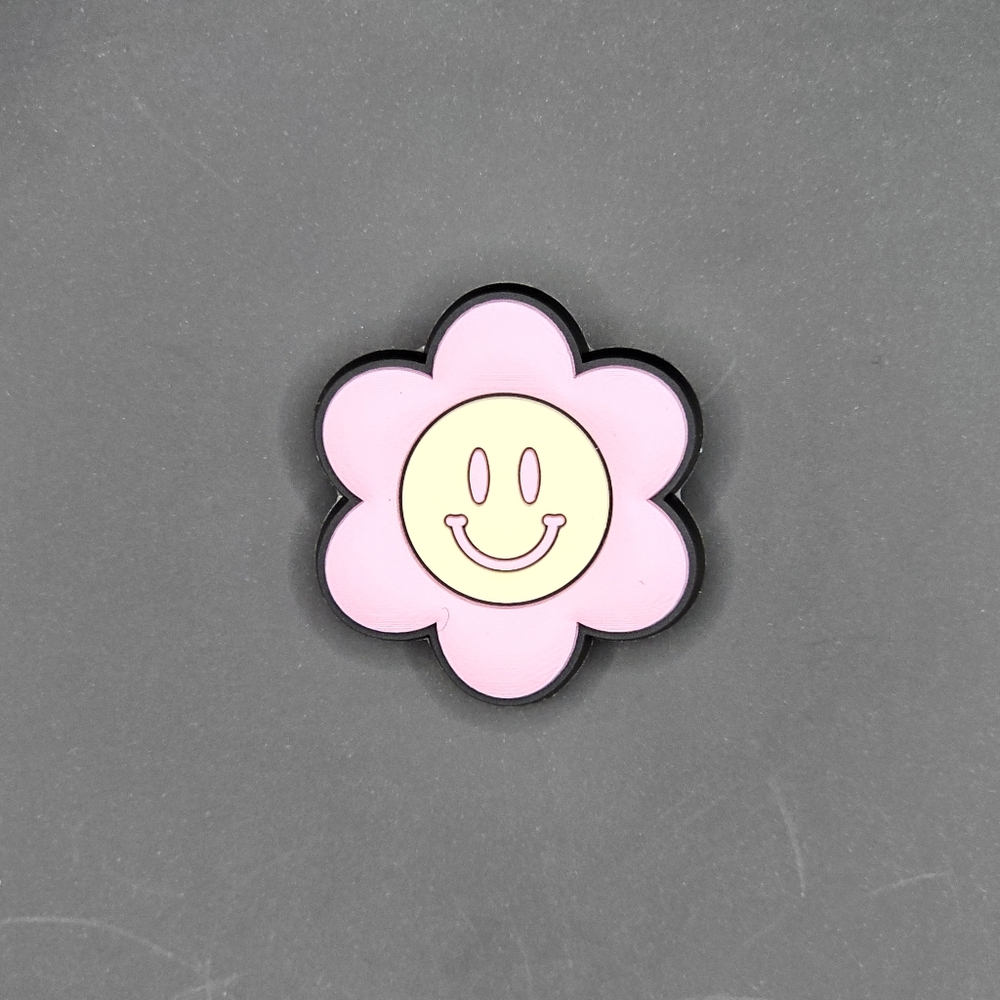 (5/$15) Happy Daisy Flower Croc Charm